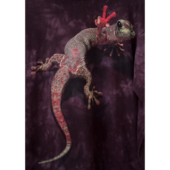The Mountain Long Sleeve Purple T-Shirt Gecko Graphic Gray Unisex L - Picture 2 of 5